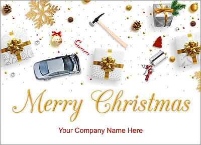 Auto Body Tools Holiday Card (Glossy White) 