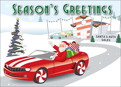 Auto Dealership Christmas Card (Glossy White) 