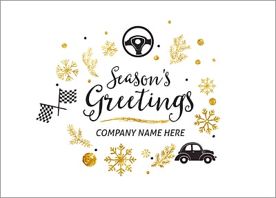 Auto Icons Christmas Card (Glossy White) 