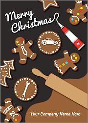 Auto Mechanic Gingerbread Holiday Card