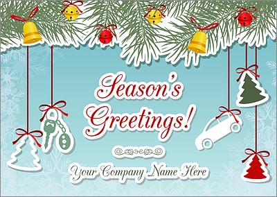 Auto Ornaments Christmas Card (Glossy White) 