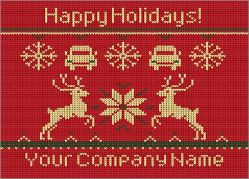 Auto Reindeer Christmas Card