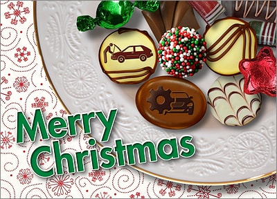 Automotive Christmas Candy Card (Glossy White) 