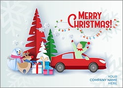 Automotive Merry Elf Card