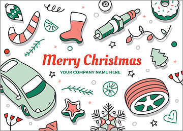 Automotive Merry Holiday Card