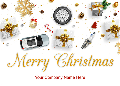 Automotive Tools Holiday Card (Glossy White) 