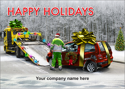 Christmas Hauler Holiday Card (Glossy White) 