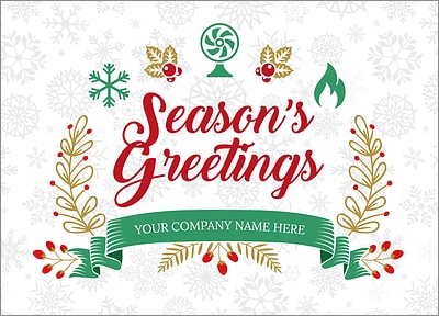 HVAC Snowflake Christmas Card (Glossy White) 