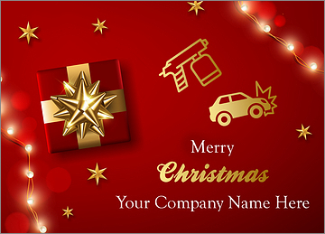 Red Auto Body Christmas Card
