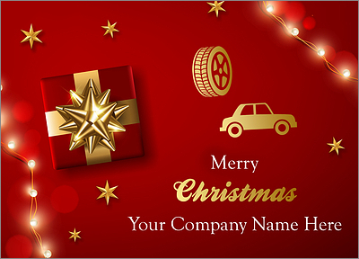 Red Automotive Christmas Card (Glossy White) 