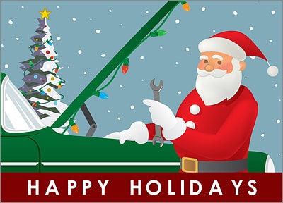 Santa Auto Mechanic (Glossy White) 