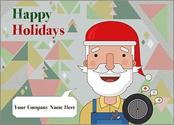Santa Tires Christmas Card
