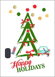 Tires Tree Holiday Card