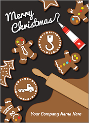 Tow Truck Gingerbread Christmas Card