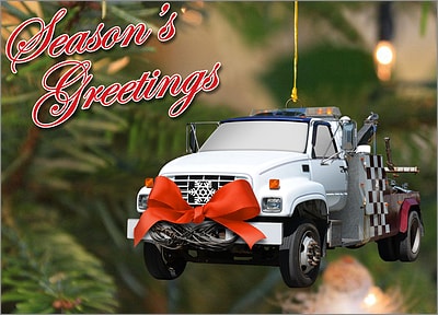 Tow Truck Ornament (Glossy White) 