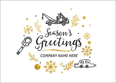 Towing Icons Holiday Card (Glossy White) 