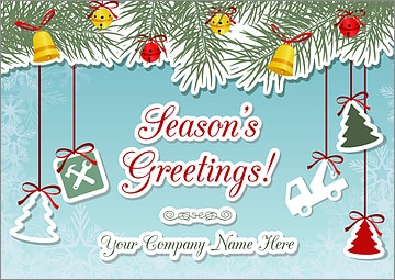 Towing Ornaments Christmas Card
