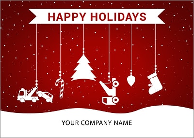 Towing Ornaments Holiday Card (Glossy White) 