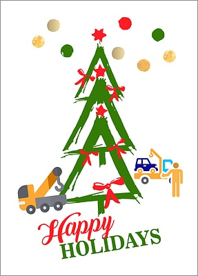 Towing Tree Holiday Card (Glossy White) 
